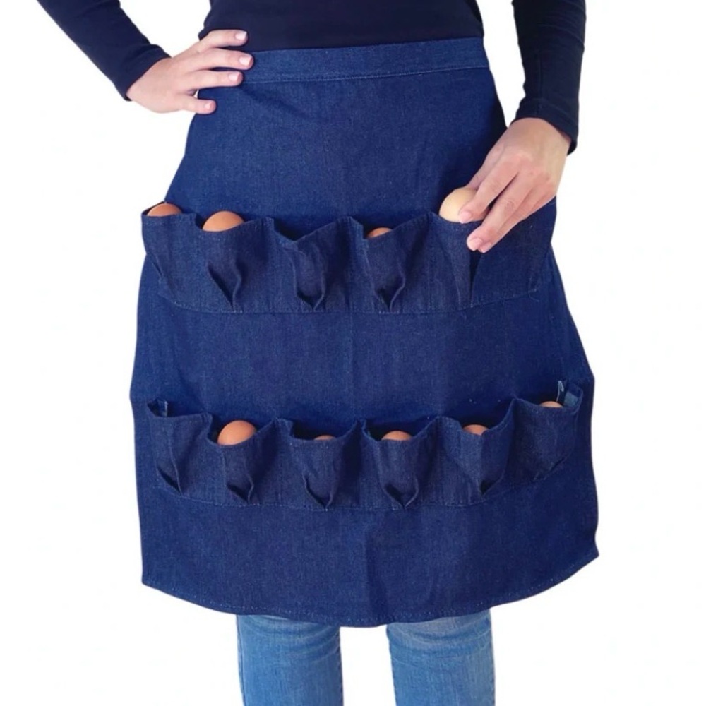 Denim Egg Gathering Apron NWOT